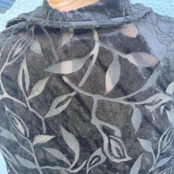 Vintage Velvet Burnout Blouse Size Small 90s Whimsygoth - Picture 7 of 9